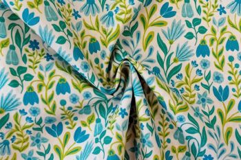 Lady McElroy - Forest Bluebells Lime - Cotton Pure Lawn