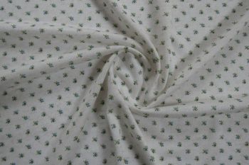 Deadstock Ex Paul Smith Viscose Soft Knitted Jersey Ditsy Floral - Sky Blue/Cream