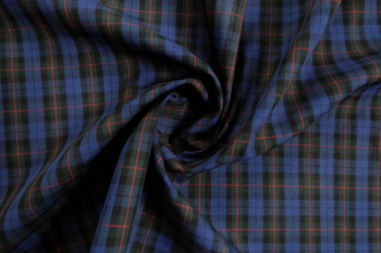 Deadstock Ex Designer Cotton Lawn  Tartan Plaid Check - Blue/Red/Green