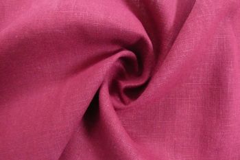 Deadstock Ex Hobbs Washed Linen Chambray Plain - Burgundy