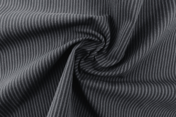 Deadstock Ex Paul Smith Cotton Yarn-Dyed Canvas Pinstripe Shirting - Slate Grey/Charcoal