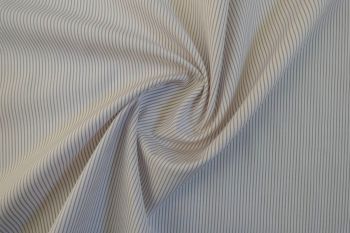 Deadstock Ex Paul Smith Cotton Yarn-Dyed Canvas Pinstripe Shirting - Cafe Latte/Off-White