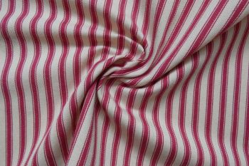 Deadstock 100% Cotton Drill Ticking Stripe - Raspberry