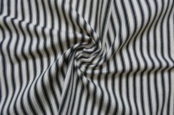 Deadstock 100% Cotton Drill Ticking Stripe - Black