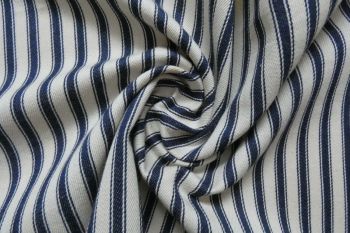 Deadstock 100% Cotton Drill Ticking Stripe - Navy