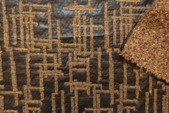 Deadstock Ex Designer Laser Cut Sherpa Fleece Jacketing - Espresso Brown/Mocha